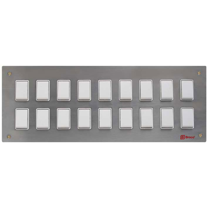 Broco Electrical - Stainless Steel Gridswitch 18 Inserts