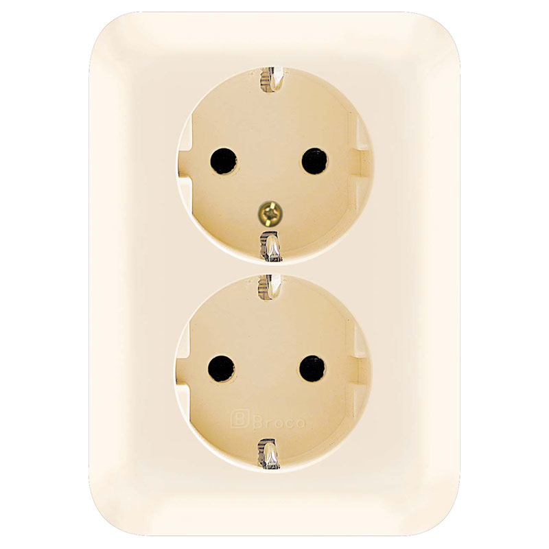 Broco Electrical - Double Socket Outlet with Earth