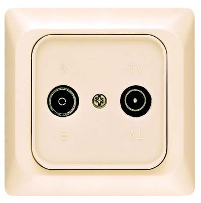 Broco Electrical - Antenna Socket Outlet for TV and Radio Single Use