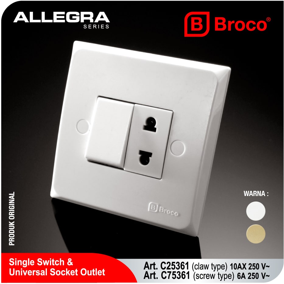 Broco Electrical - Single Switch and Universal Socket Outlet