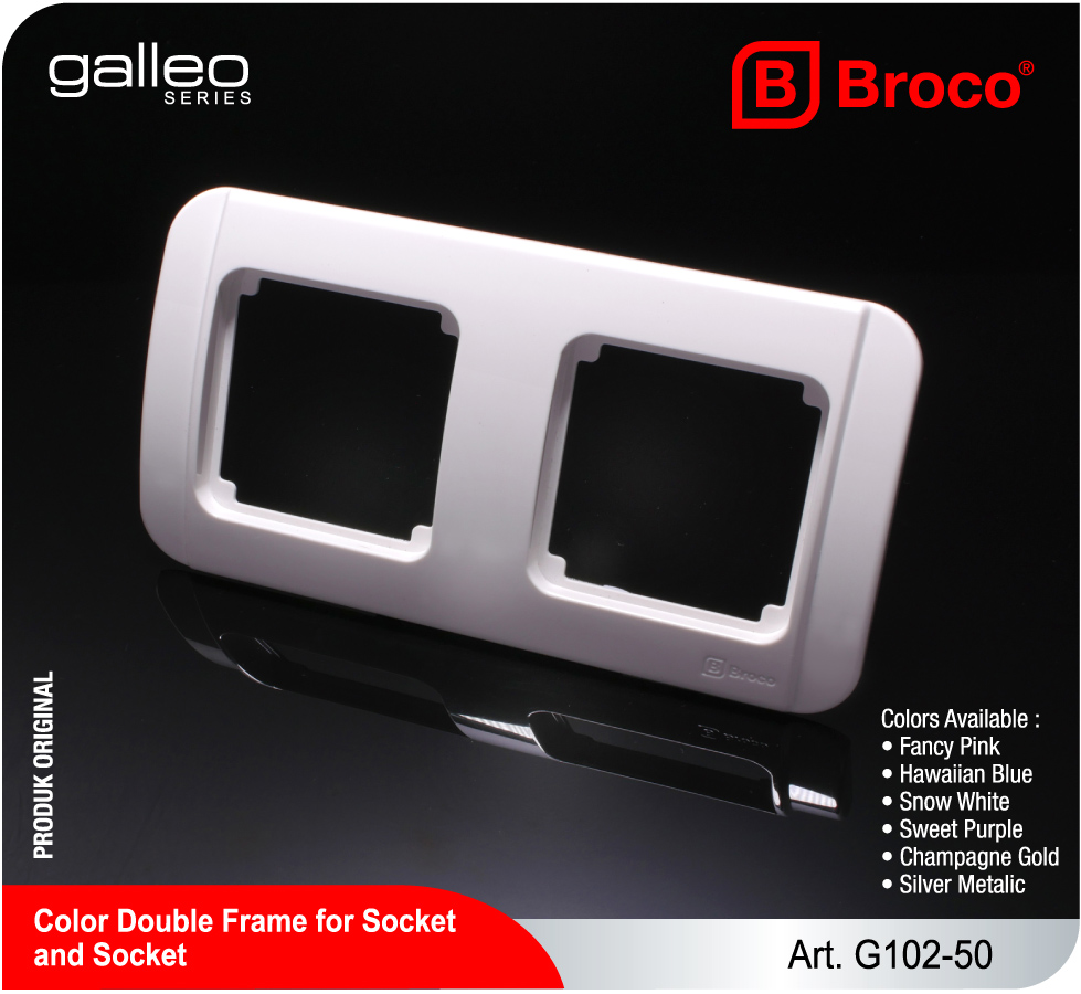 Broco Electrical - Color Double Frame for Socket and Socket