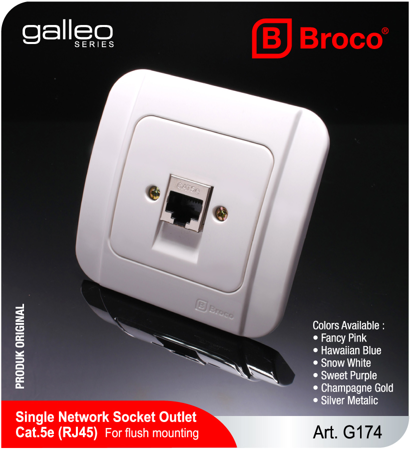 Broco Electrical - Single Network Socket Outlet Cat.5e (RJ45)