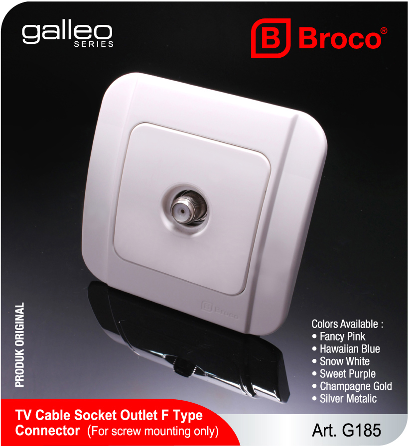 Broco Electrical - TV Cable Socket Outlet F Type Connector