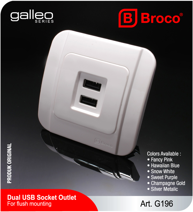 Broco Electrical - Dual USB Socket Outlet