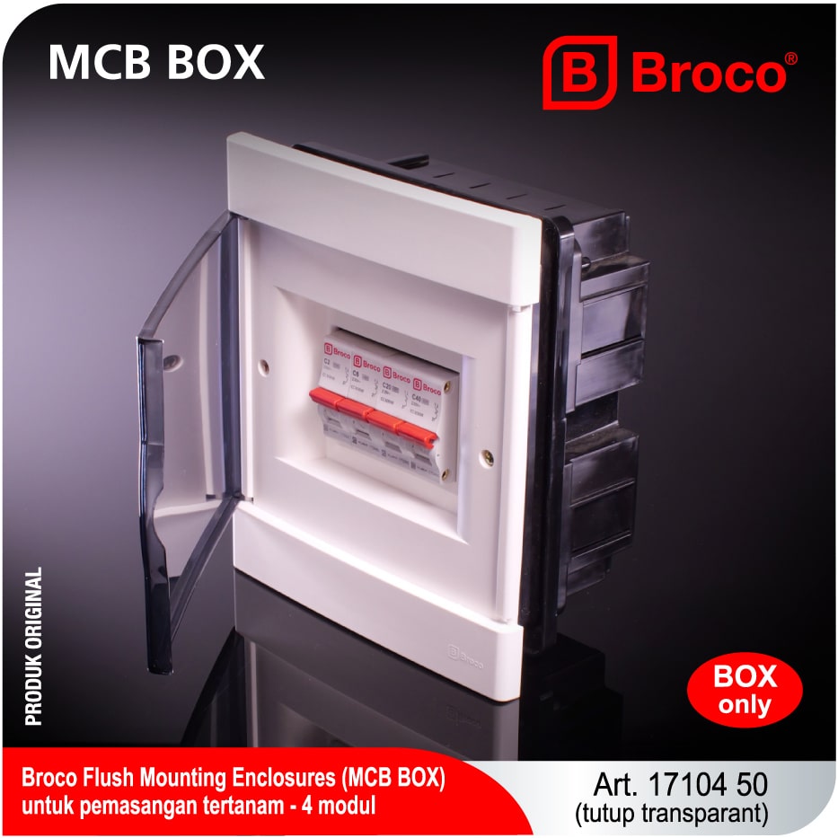 Broco Electrical - Flush Mounting Enclosure 4 Modul Transparant