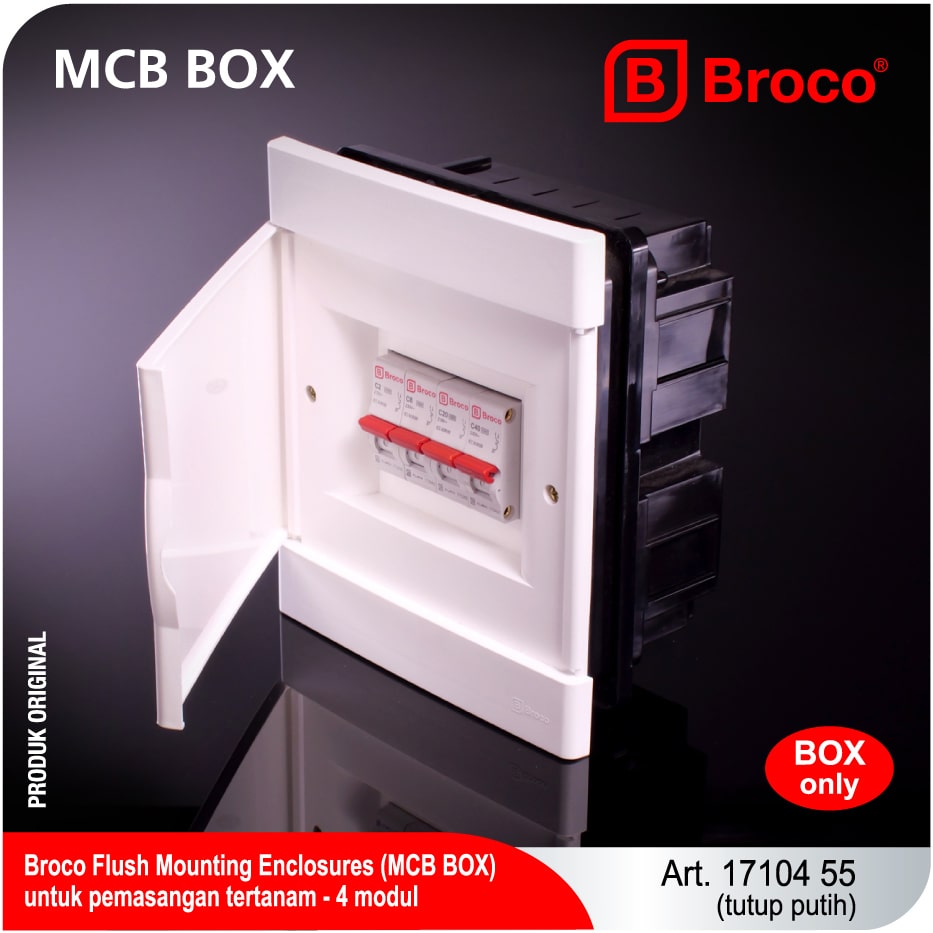 Broco Electrical - Flush Mounting Enclosure 4 Modul Putih