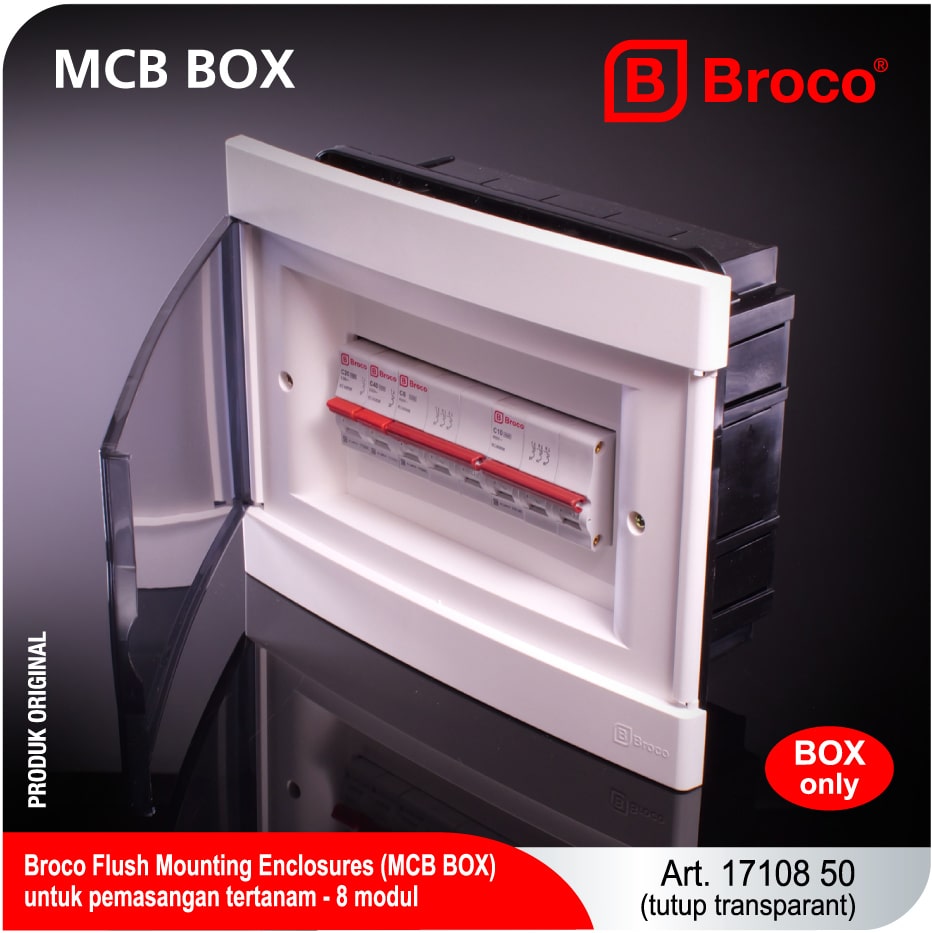 Broco Electrical - Flush Mounting Enclosure 8 Modul Transparant