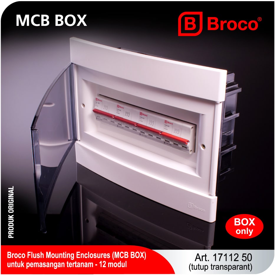 Broco Electrical - Flush Mounting Enclosure 12 Modul Transparant