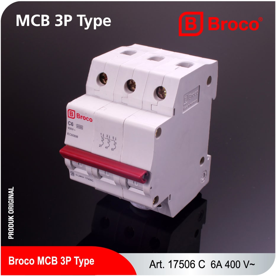 Broco Electrical - MCB 3P Type 6A