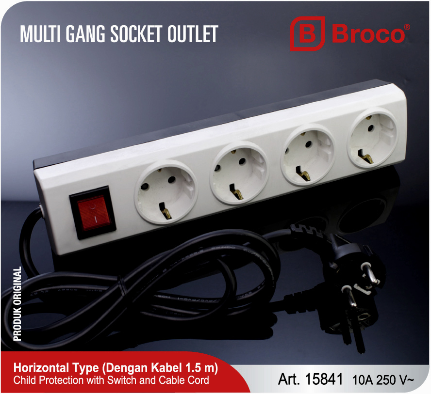 Broco Electrical - Horizontal Type (Dengan Kabel 1.5m) Art 15841