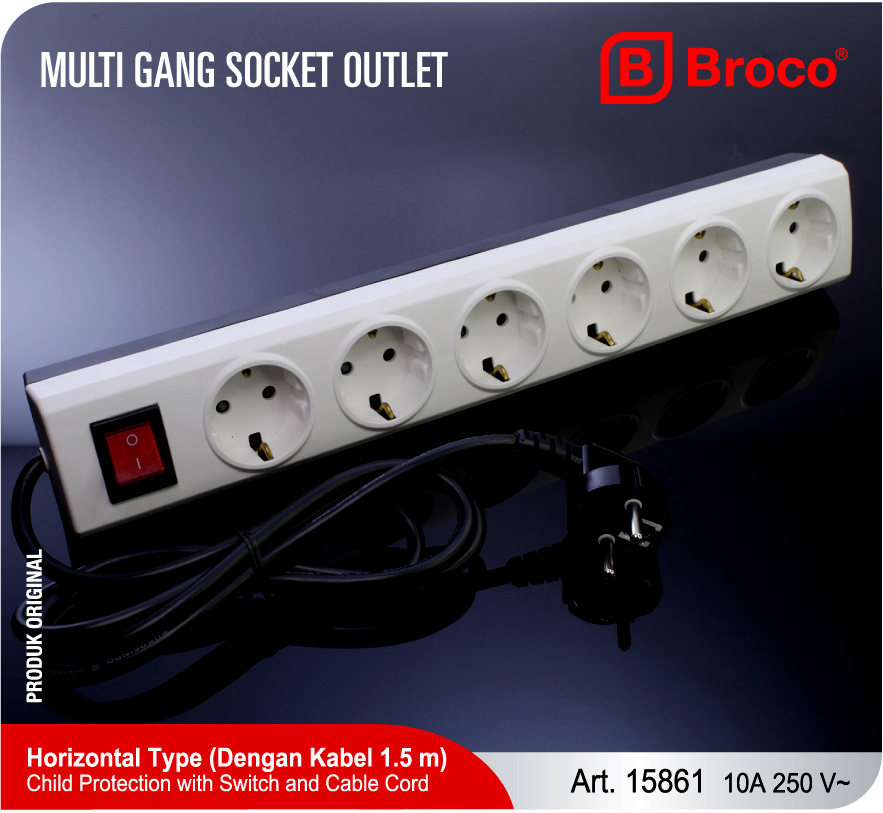 Broco Electrical - Horizontal Type (Dengan Kabel 1.5m) Art 15861