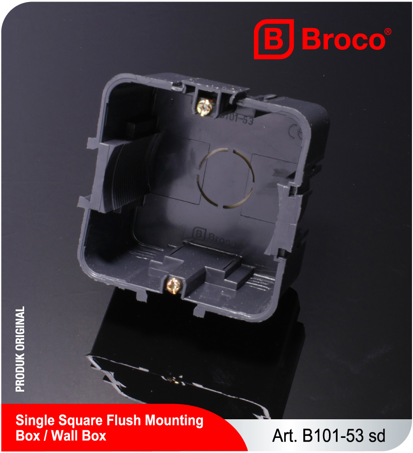 Broco Electrical - Single Square Flush Mounting Box / Wall Box